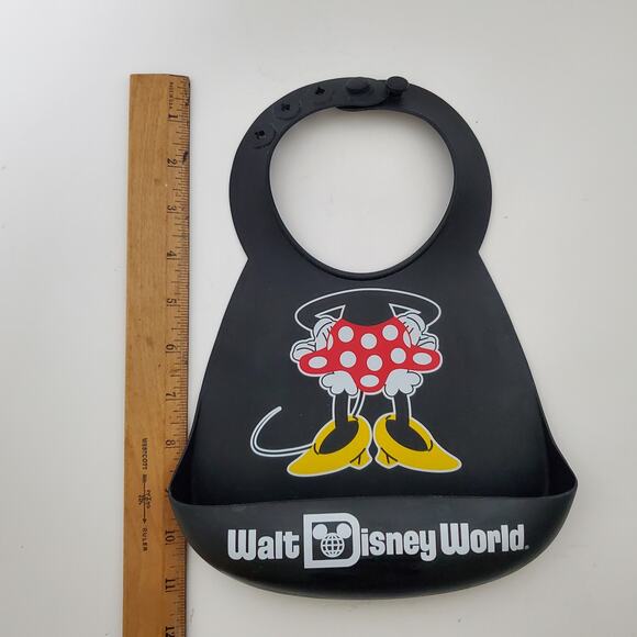 Mini Mouse Bib With Crumb Catcher Adjustable Silicon Walt Disney World - Picture 8 of 10